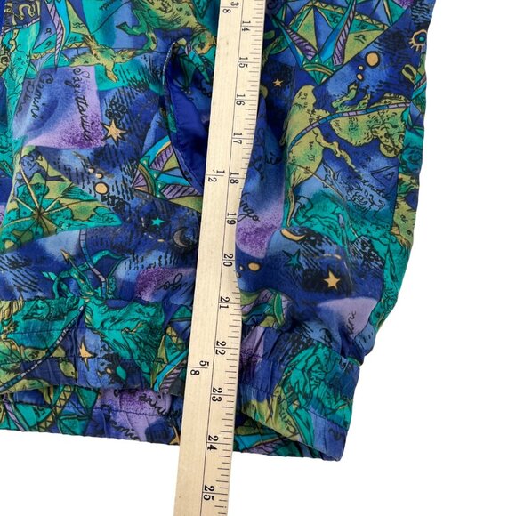 Studio Sportif Silk Jacket Purple Blue Astrological Print Vintage 80s Size L - Picture 6 of 8